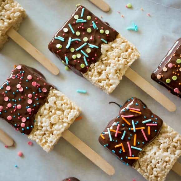 Rice Krispy Treats Cubiertos de Chocolate